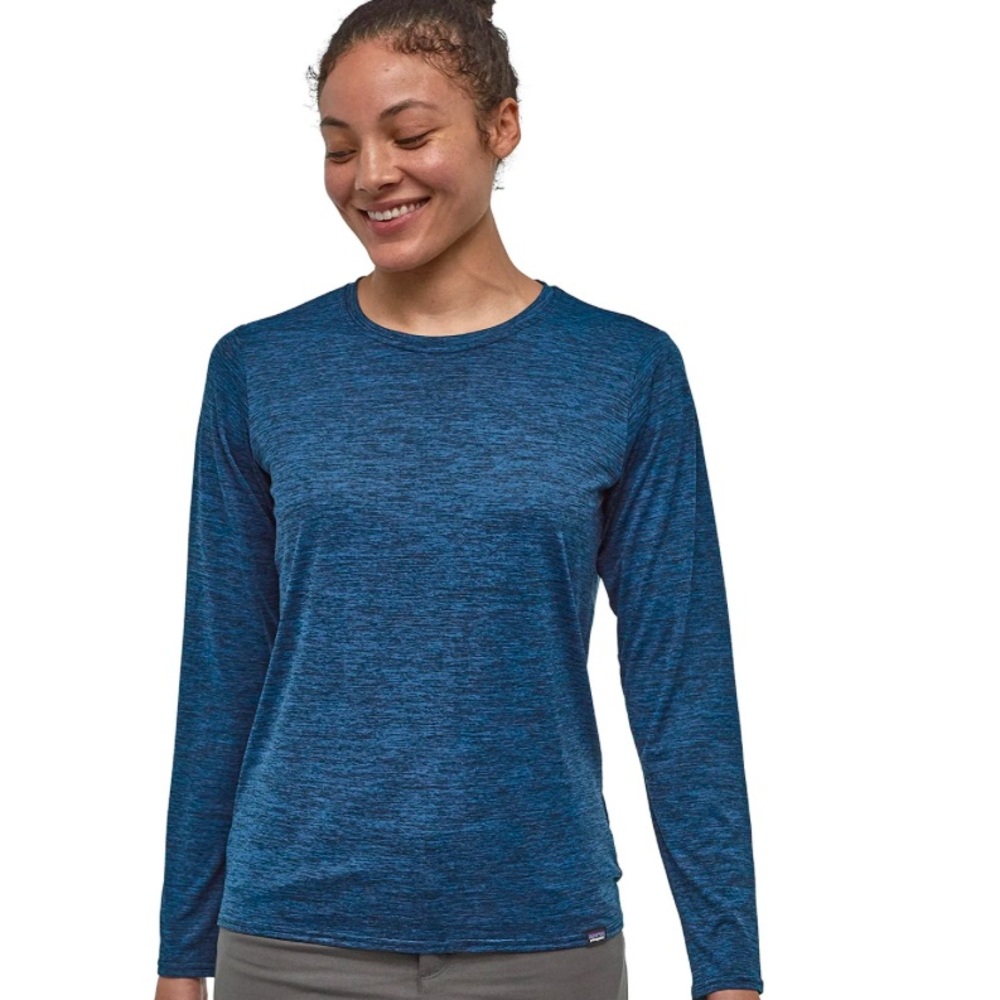 Women's Patagonia Capilene Long Sleeve Top-Blue.
